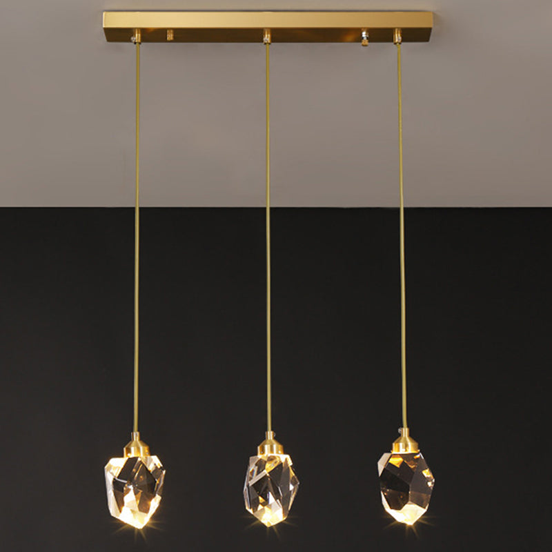 Koper geometrische hangende lamp in moderne artistieke stijl kristallen led hanglamp voor eetkamer