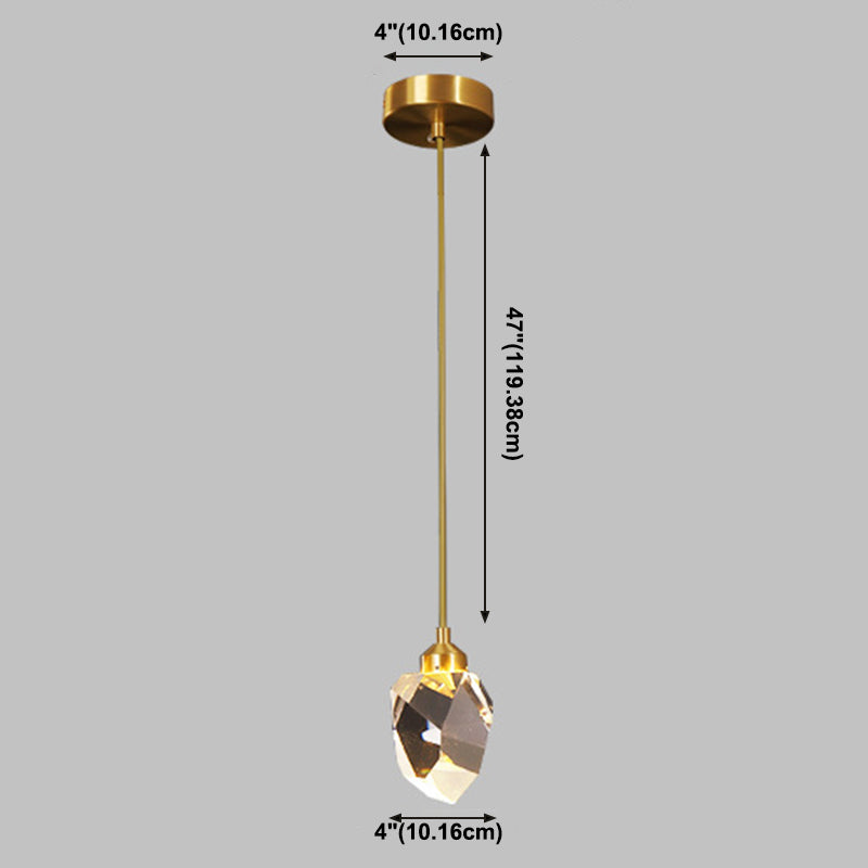 Koper geometrische hangende lamp in moderne artistieke stijl kristallen led hanglamp voor eetkamer