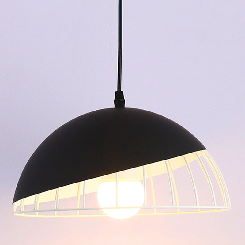 Moderne creatieve macaron hanglamp ijzer halfrond hangende lamp met aluminium schaduw