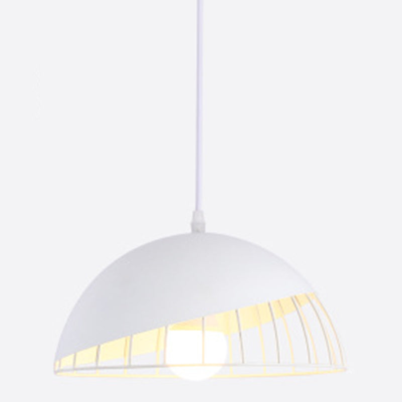 Moderne creatieve macaron hanglamp ijzer halfrond hangende lamp met aluminium schaduw