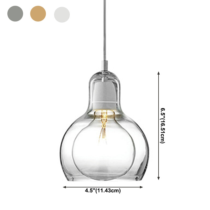 Moderne künstlerische Drum Anhänger Leichte schmiedeeisere Hanglampe mit Doppelglasschatten