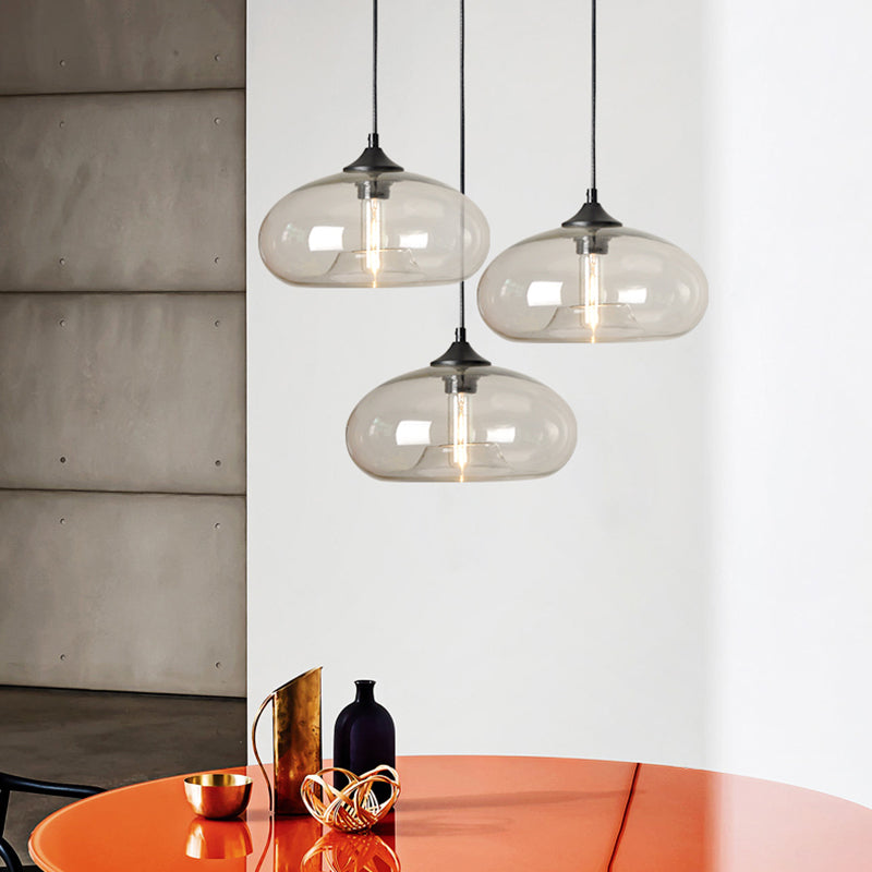 Moderne creatieve single hanging lamp smeedijzeren trommel hanglamp met glazen schaduw