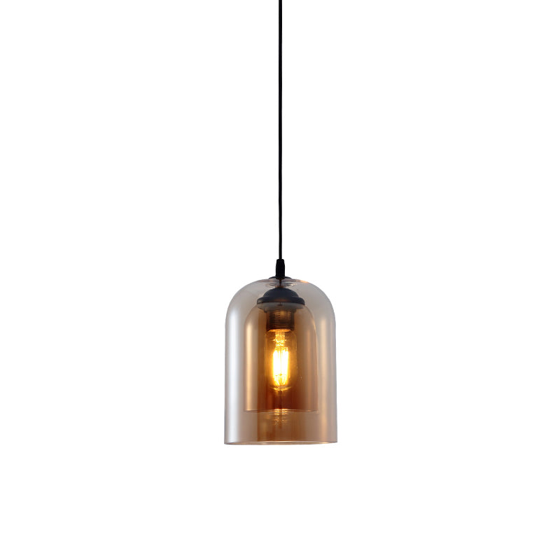 Glazen zwarte hanglamp in moderne creatieve stijl Iron Bell Hanging Lamp voor eetkamer
