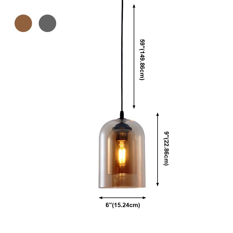 Glazen zwarte hanglamp in moderne creatieve stijl Iron Bell Hanging Lamp voor eetkamer