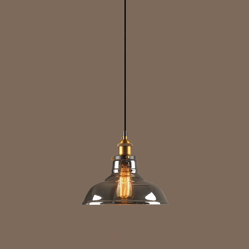 Lumo a sospensione geometrico retrò industriale lampada sospesa al coperto con tonalità di vetro