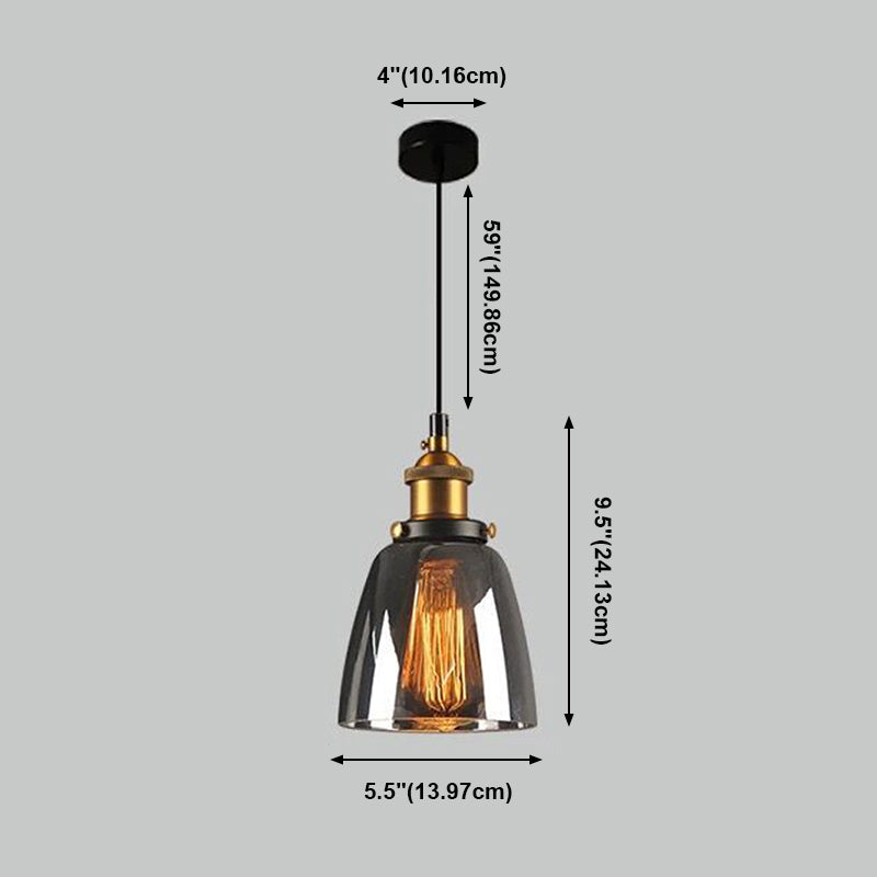 Lumo a sospensione geometrico retrò industriale lampada sospesa al coperto con tonalità di vetro