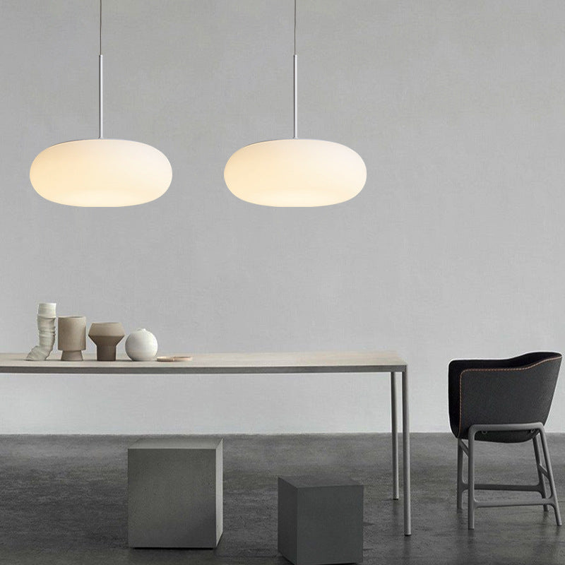 Modern Style Drum Shade Hanging Light Plastic 1 Light Pendant Lamp for Bedroom