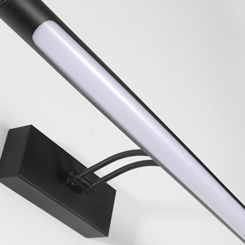 Luce da parete in metallo in metallo a parete moderna specchio da parete a 1 luci a parete lampada in nero