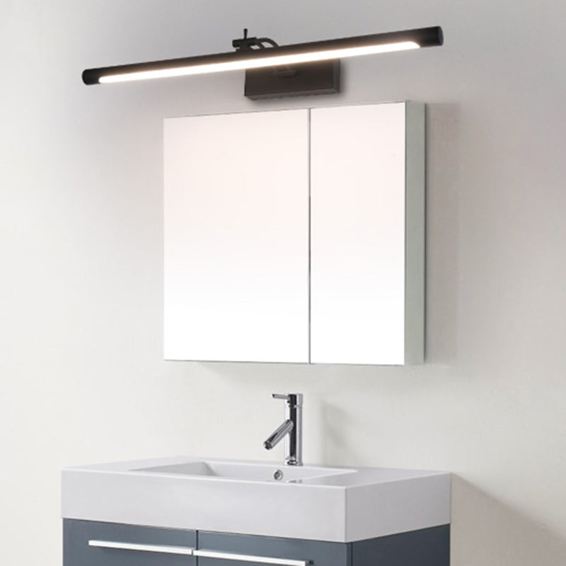 Metall lineare Schattenwandbeleuchtung moderner Spiegel 1-Licht-Wandmontage Leuchte in Schwarz