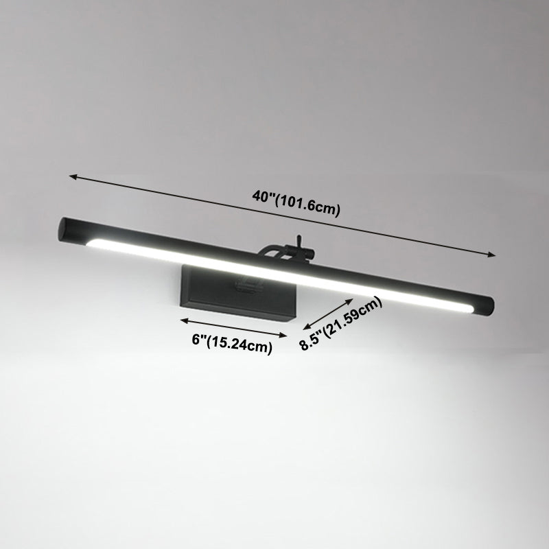 Metall lineare Schattenwandbeleuchtung moderner Spiegel 1-Licht-Wandmontage Leuchte in Schwarz