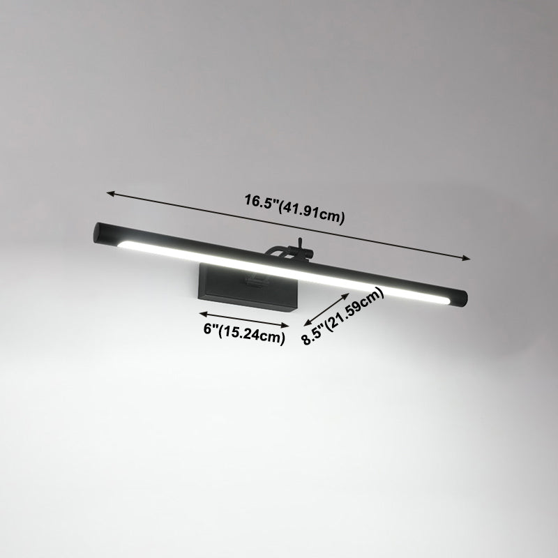 Metall lineare Schattenwandbeleuchtung moderner Spiegel 1-Licht-Wandmontage Leuchte in Schwarz