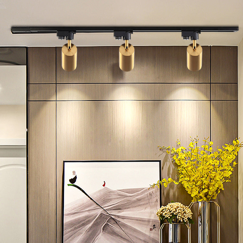 Lámpara cilíndrica moderna de montaje en techo, lámpara empotrada de metal en oro