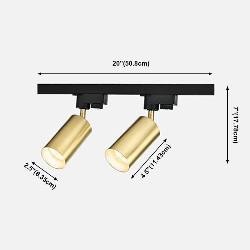 Lámpara cilíndrica moderna de montaje en techo, lámpara empotrada de metal en oro