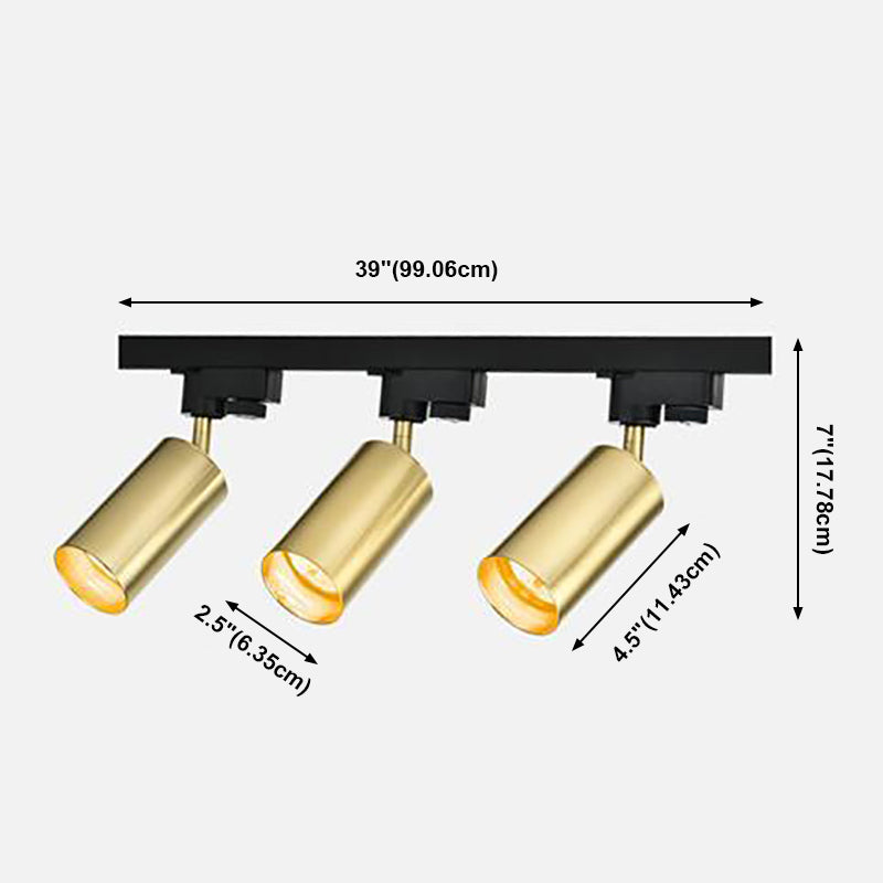 Lámpara cilíndrica moderna de montaje en techo, lámpara empotrada de metal en oro