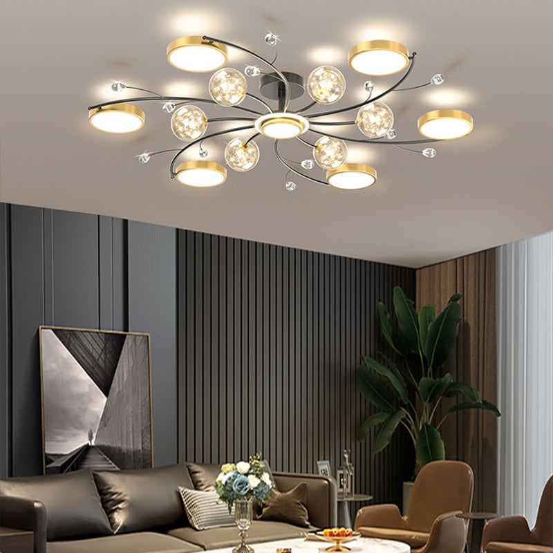 Nordic Modern Style Semi Flush Mount Ceiling Fixture Globe Glass Ceiling Light Fixtures