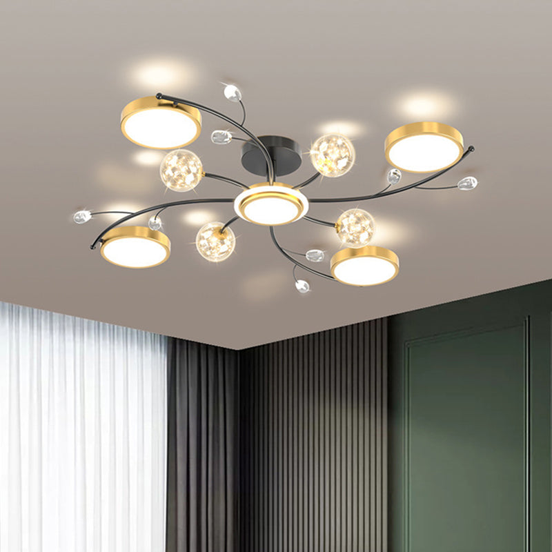 Nordic Modern Style Semi Flush Mount Ceiling Fixture Globe Glass Ceiling Light Fixtures