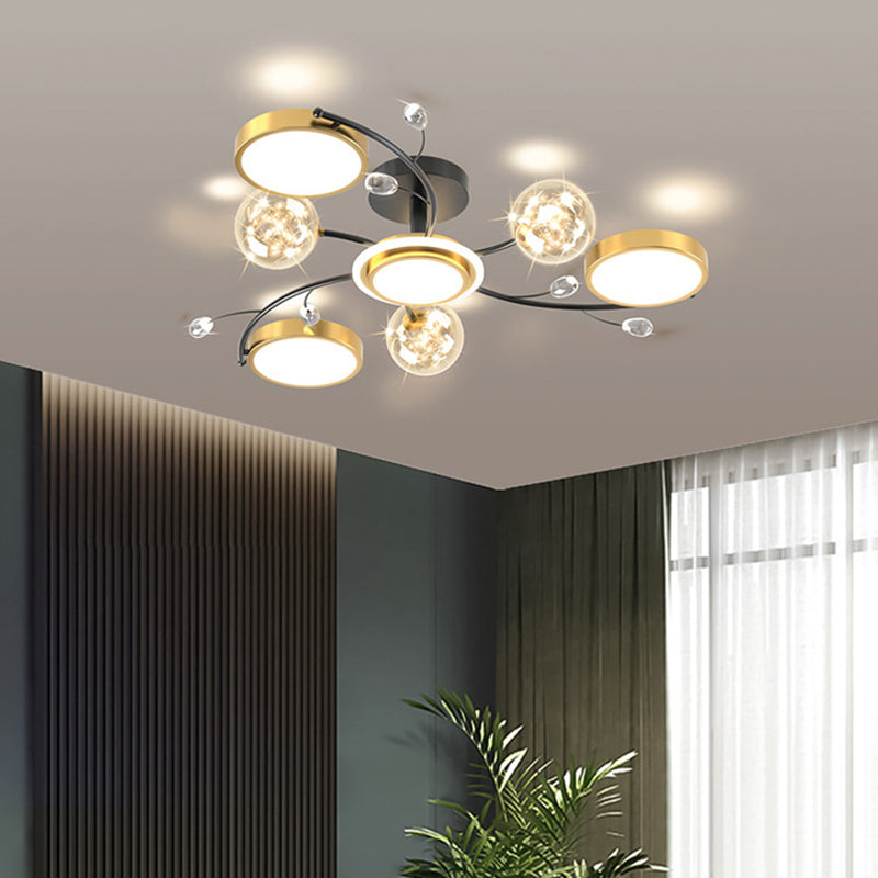 Nordic Modern Style Semi Flush Mount Ceiling Fixture Globe Glass Ceiling Light Fixtures