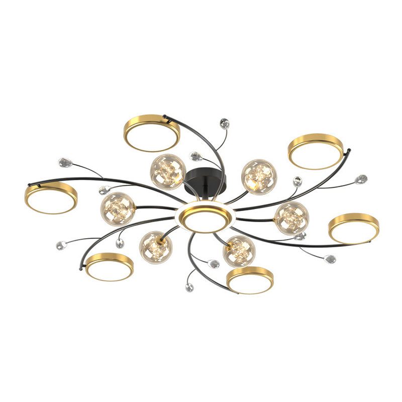 Nordic Modern Style Semi Flush Mount Ceiling Fixture Globe Glass Ceiling Light Fixtures