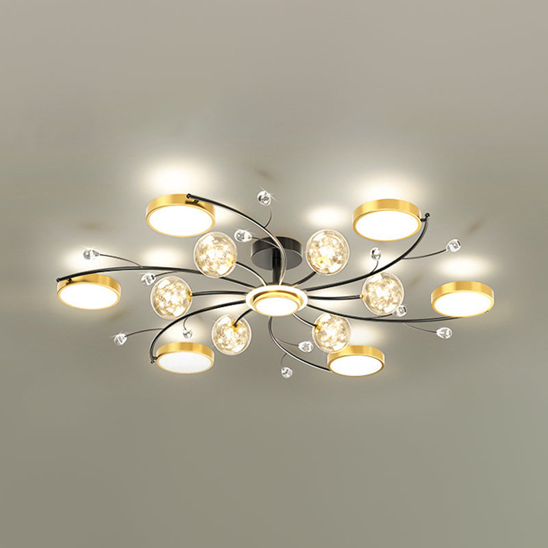 Nordic Modern Style Semi Flush Mount Ceiling Fixture Globe Glass Ceiling Light Fixtures