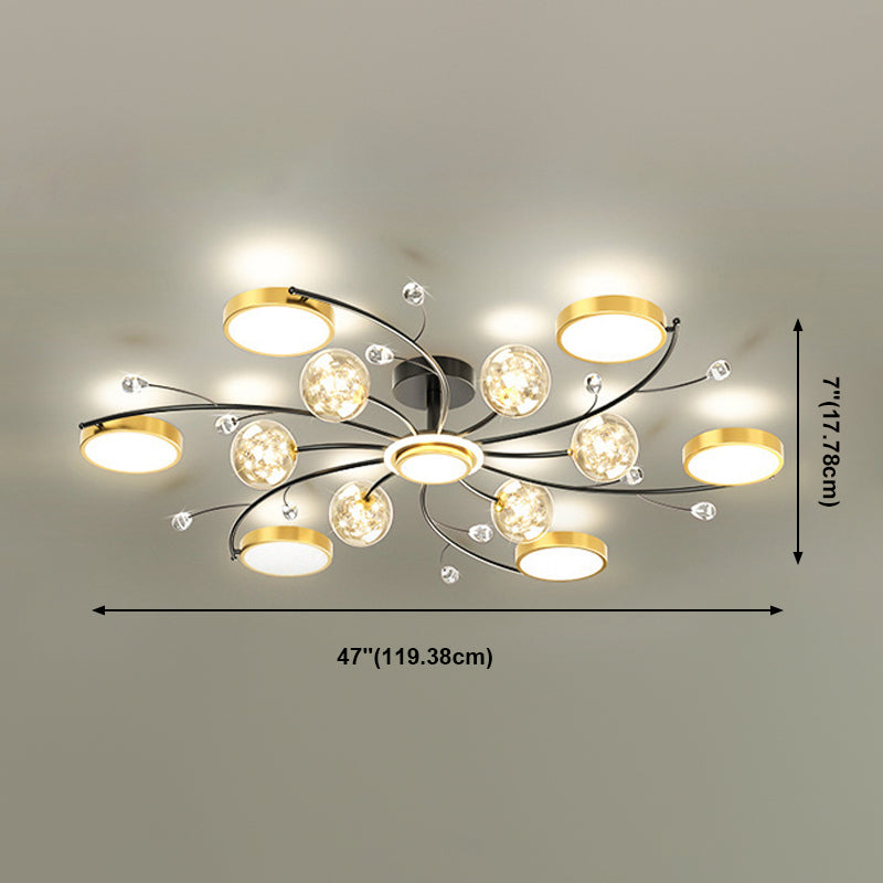 Nordic Modern Style Semi Flush Mount Ceiling Fixture Globe Glass Ceiling Light Fixtures