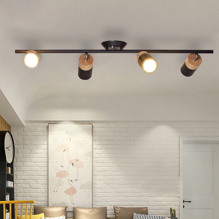Cylindrical Shape Rail Ceiling Lamp Modern Aluminium Flush Mount for Clothing Store