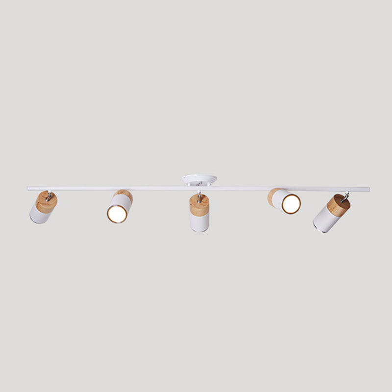 Cylindrical Shape Rail Ceiling Lamp Modern Aluminium Flush Mount for Clothing Store