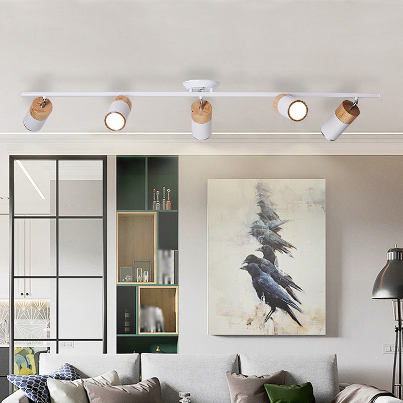 Cylindrical Shape Rail Ceiling Lamp Modern Aluminium Flush Mount for Clothing Store