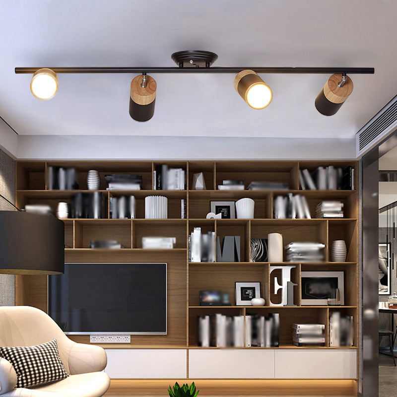 Cylindrical Shape Rail Ceiling Lamp Modern Aluminium Flush Mount for Clothing Store