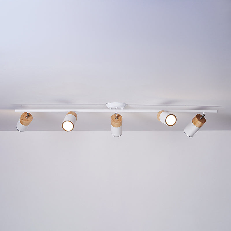 Cylindrical Shape Rail Ceiling Lamp Modern Aluminium Flush Mount for Clothing Store