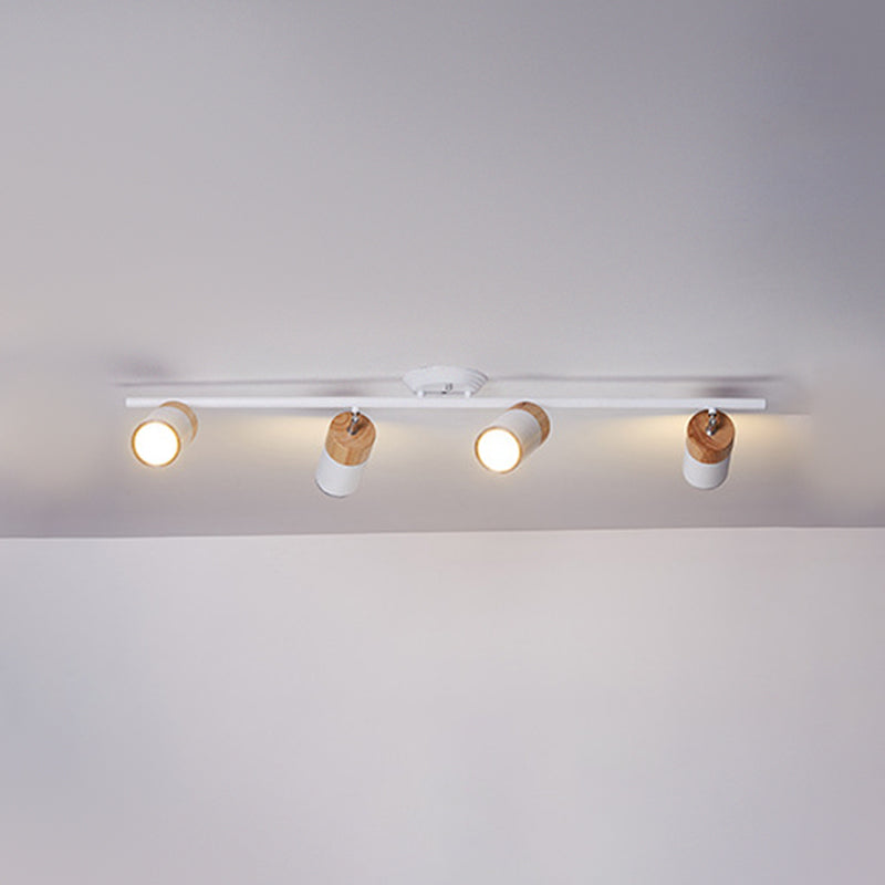 Cylindrique Shape Rail Ceiling Lamp Modern Aluminium Flush Mount for Clothing Store