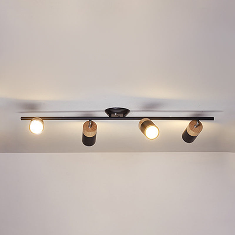 Cylindrical Shape Rail Ceiling Lamp Modern Aluminium Flush Mount for Clothing Store
