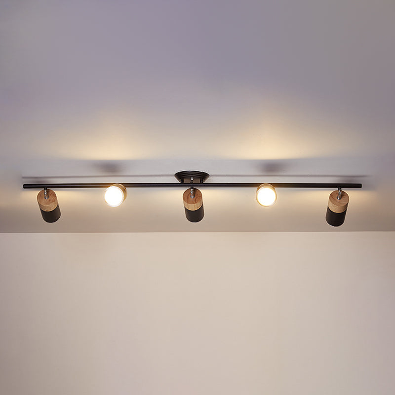 Cylindrical Shape Rail Ceiling Lamp Modern Aluminium Flush Mount for Clothing Store