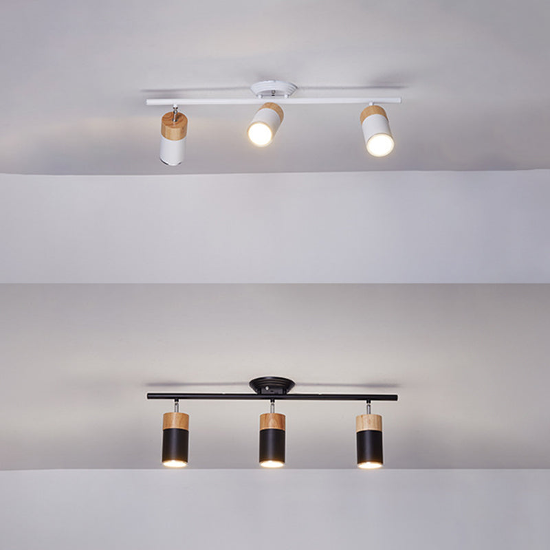 Cylindrical Shape Rail Ceiling Lamp Modern Aluminium Flush Mount for Clothing Store