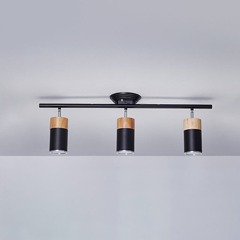 Cylindrical Shape Rail Ceiling Lamp Modern Aluminium Flush Mount for Clothing Store