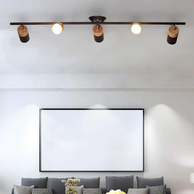 Cylindrical Shape Rail Ceiling Lamp Modern Aluminium Flush Mount for Clothing Store