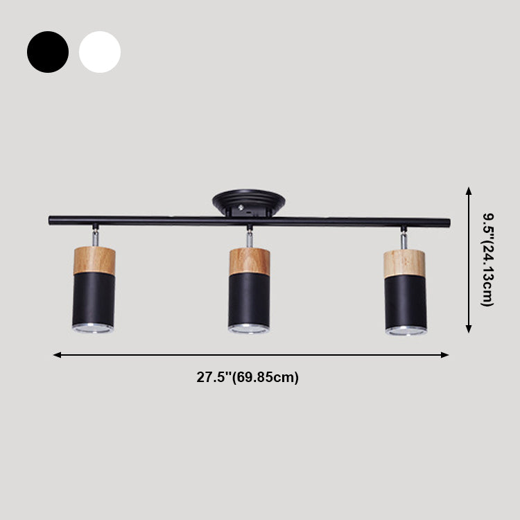 Cylindrique Shape Rail Ceiling Lamp Modern Aluminium Flush Mount for Clothing Store