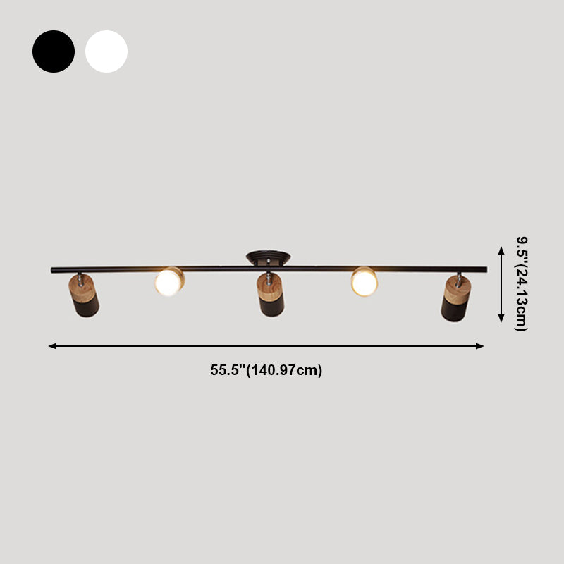 Cylindrical Shape Rail Ceiling Lamp Modern Aluminium Flush Mount for Clothing Store