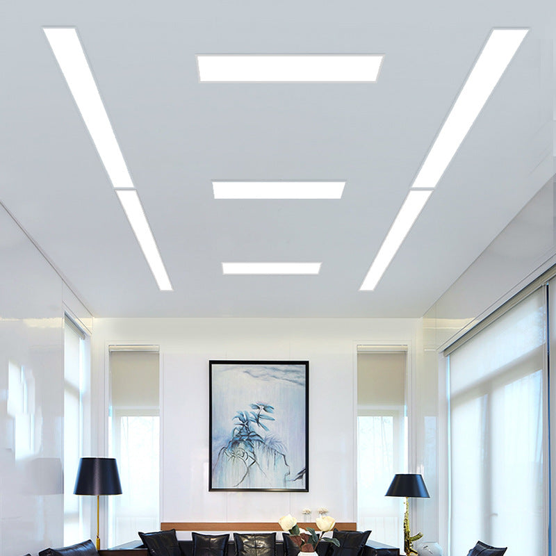 Rectangle Shape LED Ceiling Lamp Modern Iron 1 Light Flush Mount for Office Mall