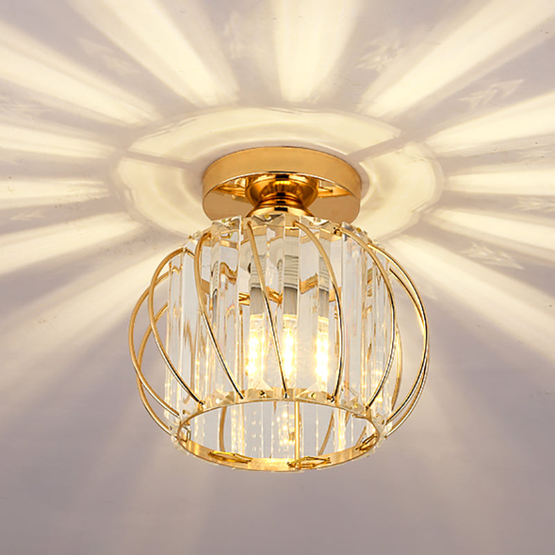 Ball Shape Ceiling Lamp Modern Iron 1 Light Flush Mount with Hole 2-3.5'' Dia for Aisle