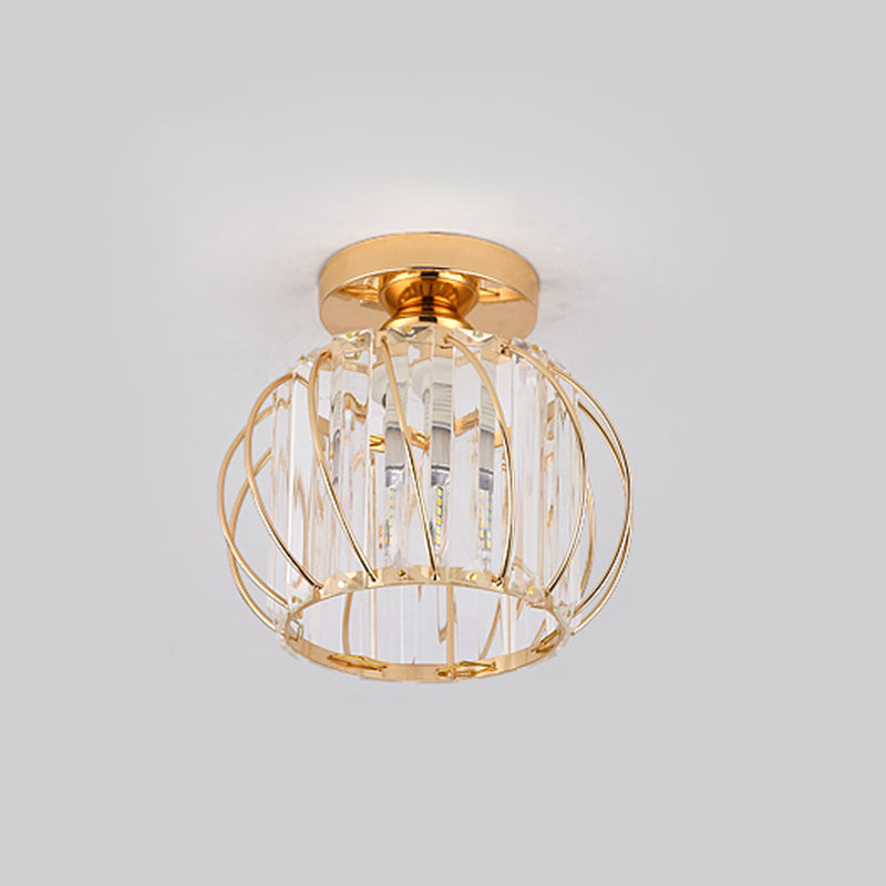 Ball Shape Ceiling Lamp Modern Iron 1 Light Flush Mount with Hole 2-3.5'' Dia for Aisle