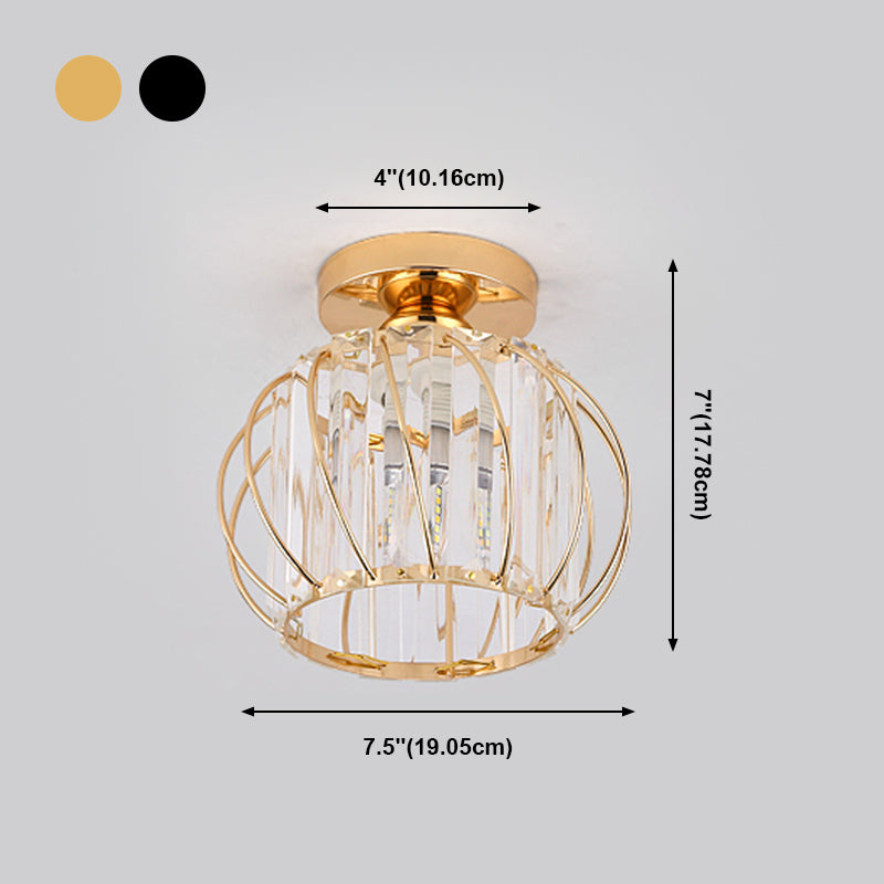 Ball Shape Ceiling Lamp Modern Iron 1 Light Flush Mount with Hole 2-3.5'' Dia for Aisle