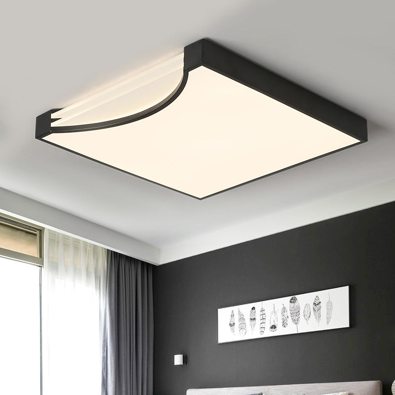 Acryl quadratische LED Deckenleuchte im modernen prägnanten Stil lackierte Eisen Flush Mount für Schlafzimmer