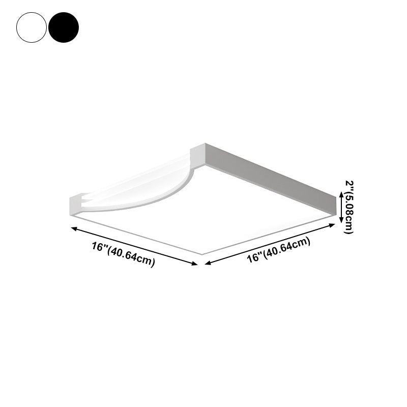 Apparecchio da soffitto a LED quadrato in acrilico in stile moderno conciso, montaggio ad incasso in ferro laccato per camera da letto