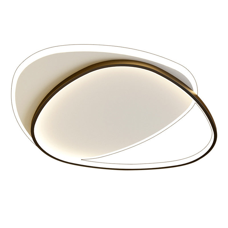 Black and White LED Flush Mount in Modern Style Aluminium Geometric Ceiling Light with Acrylic Shade