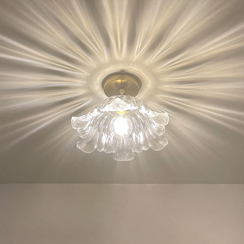 Lampada da soffitto a forma di fiore Moderna in ferro 1 luce da incasso con foro da 2-3,5 '' per corridoio