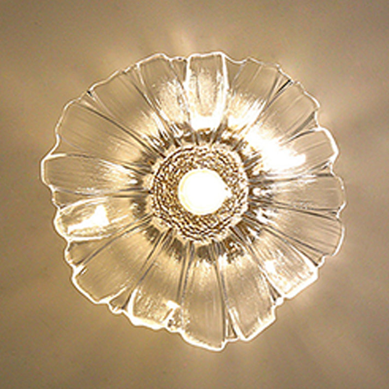 Lampada da soffitto a forma di fiore Moderna in ferro 1 luce da incasso con foro da 2-3,5 '' per corridoio