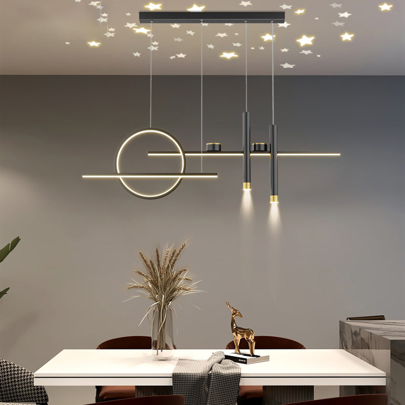 7 Light Geometric Island Lights Contemporary Metal Island Chandelier