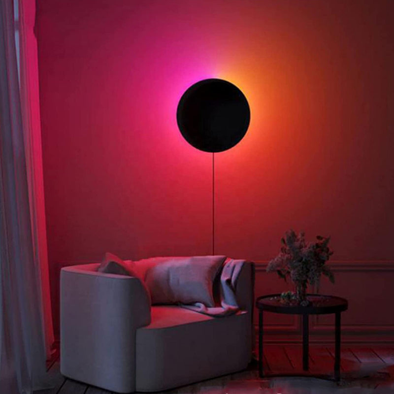 Modern Style Round Led Wall Lamp Metal 1-Light Wall Mount Light Fixture