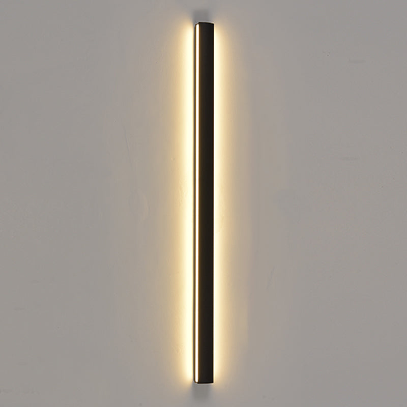 Luz de luz lineal de estilo contemporáneo de estilo lineal de metal 1 luces de pared de luz en negro