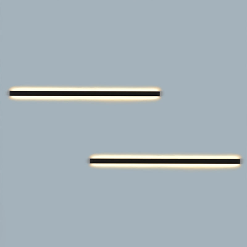 Luz de luz lineal de estilo contemporáneo de estilo lineal de metal 1 luces de pared de luz en negro
